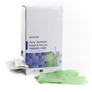 McKesson Perry Surgical Glove Performance Plus, Smooth, Green, Size 7, Box of 50  33985182