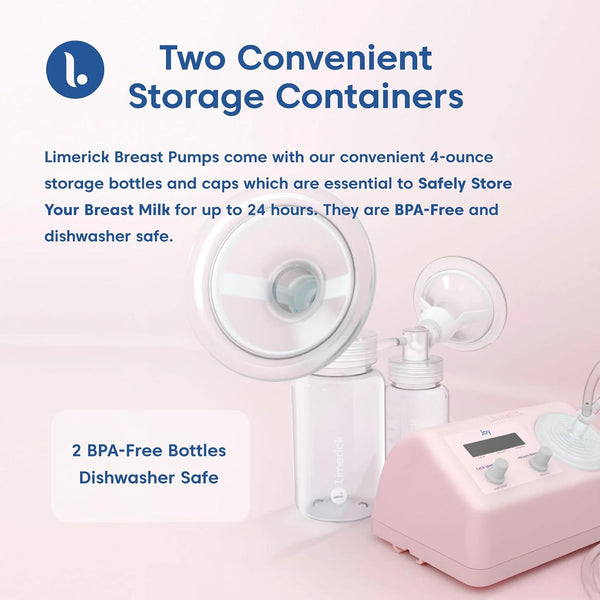 Limerick 4oz Breast Milk Storage Bottles, BPA Free & Dishwasher Safe