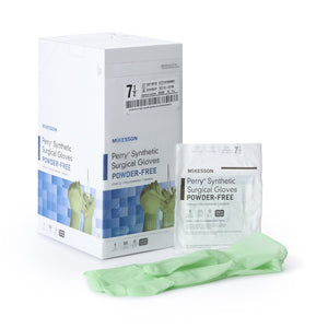 McKesson Perry Surgical Glove Performance Plus Smooth, Green, Size 7.5, Box of 50 91344539