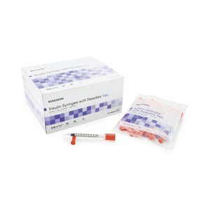 McKesson Standard Insulin Syringe With Needle, 0.5 ML 5/16 Inch 31 Gauge, Case of 500 14085844