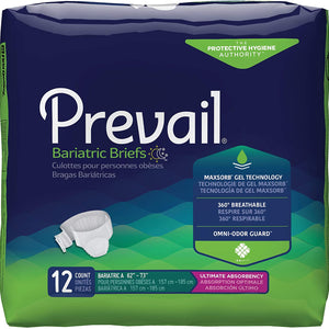 Prevail Incontinence Bariatric Briefs, Ultimate Absorbency, Refastenable Tabs 99690143