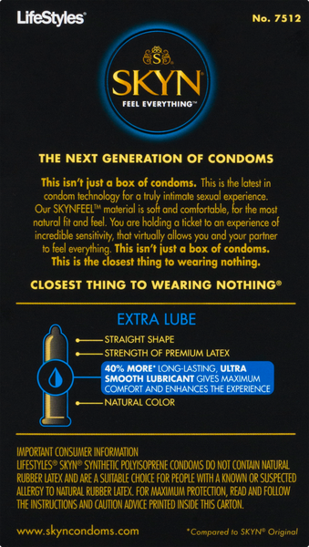 condoms with more lubricant SKYN® Extra Lubricated Condoms 14 pcs – My Dr. XM main image 1