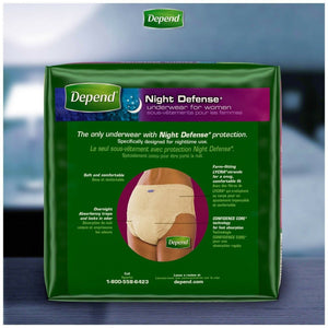 Depend Night Defense 45591 Adult Absorbent Underwear Pull On X-Large Disposable Heavy Absorbency, Pack of 12