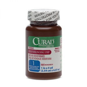 Medline CURAD Sterile Iodoform Packing Strips: 1" x 5 yd, 12 Count