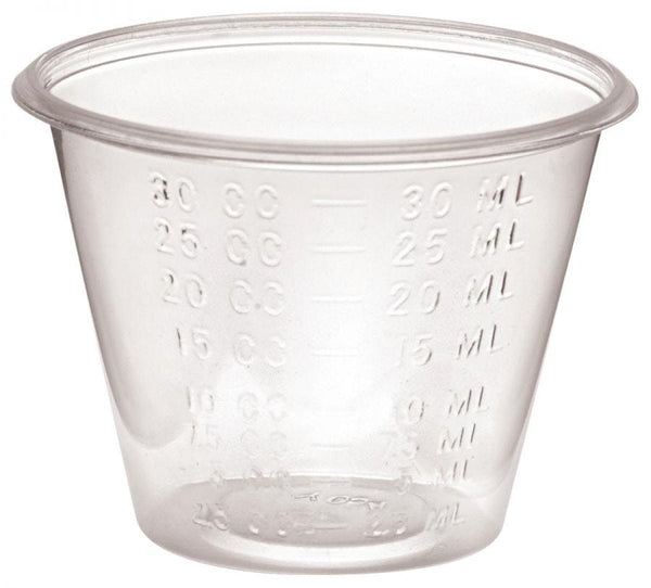 25 Clear Graduated Disposable Measuring Cups 1 Oz Translucent 30ml