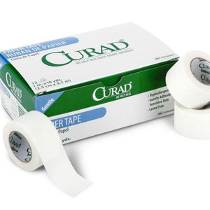 CURAD Paper Adhesive Tape, White, 1" X 10 yard, Case of 120 91473345