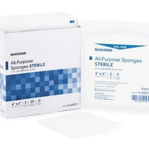 Mckesson 16-602317 Cotton Gauze Sponge 2/Pack Box of 50 Packs
