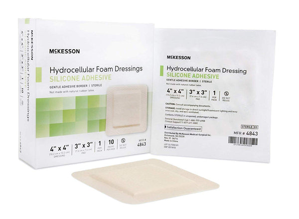 McKesson 4843 Silicone Foam Dressing, Box of 10