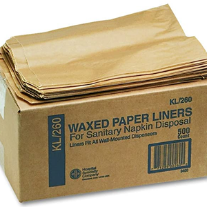 Hospeco KL Waxed Kraft Feminine Hygiene Liner Bag with Gusset, 10.25" x 7.5" x 3.5", Case of 500 28090852