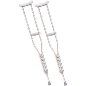 Drive Medical Aluminum Crutches, Latex Free, Fits Adults 5'2"-5'10"