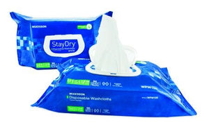 Mckesson Staydry Personal Wipe: 100 Count, 7.5" x 12.5", Scented