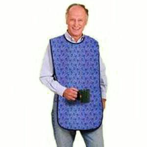Mealtime Protector, 18" x 36", Blue Paisley, Cotton, Full Length Bib 24303622