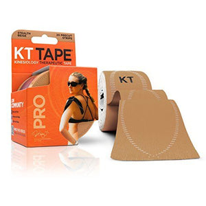 KT Tape 9003676 Pro, Synthetic, 3 Pre-Cut 2" x 10" Strips, Stealth Beige Count of 1