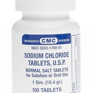 Medline Sodium Chloride Tablets 1 Gram 100 per Bottle