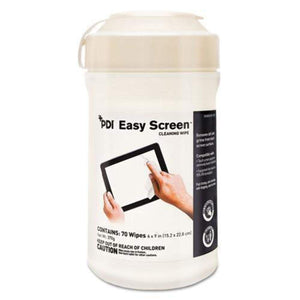 PDI Easy Screen Cleaning Wipe Touchscreen Cleaner 6" x 9" Wipes, Canister of 70 56832065