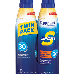 Coppertone 041100572868 Sport C Spray Twin Pack SPF 30, 1 Pair