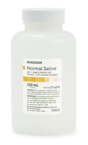 McKesson Irrigation Solution Sodium Chloride 0.9% Solution Bottle, Screw Top 250 mL Case of 24