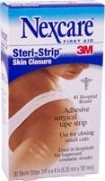 Nexcare H1546 SteriStrip Skin Closure Strips, Hypoallergenic, Breathable 61/3mm x 101mm. Box of 30