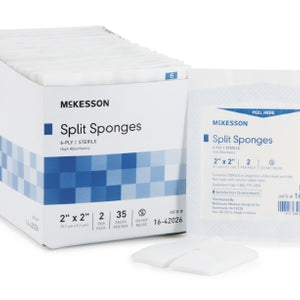 McKesson Non-Woven Sponge 6-Ply, 2" x 2" Pack of 2