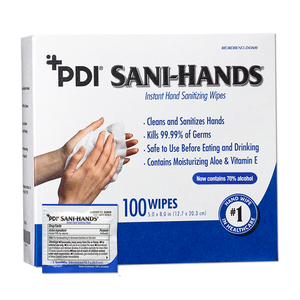 Sani-Hands ALC Sanitizing Skin Wipe 8 X 5-3/10 Inch Individual Packet Alcohol Unscented Box of 100