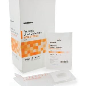 McKesson Pediatric Urine Collection Bag Polypropylene Adhesive Closure 200 mL (7 oz.) NonSterile Box of 50