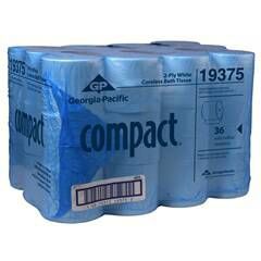 Georgia Pacific Compact Toilet Tissue: 36 Count, White, 4" x 4.5", Coreless Roll