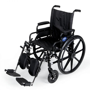 Medline K4 Extra-Wide 20" Lightweight Wheelchair, Swing Back Desk Arms, Elevating Legrests 73586593