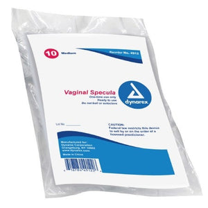 Dynarex Vaginal Speculum NonSterile Polystyrene Medium, w/o light source, Case of 100 65127717