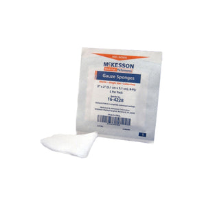 Mckesson 16-4228 Cotton Gauze 8-Ply 2 X 2 Inch Square Sterile. Box of 100