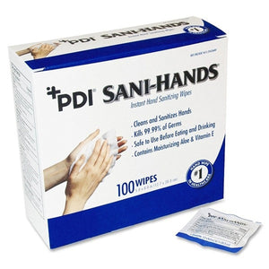 PDI Sanitizing Skin Wipe Sani-Hands ALC Individual Packet Alcohol 100 per Pack 8 Packs (800 Total)