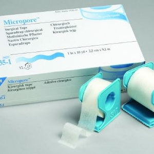 3M Micropore 1535-0 Medical Tape with Dispenser Skin Friendly Paper 1/2 Inch X 10 Yard White NonSterile 1 Each