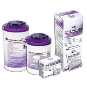 Professional Disposables Super Sani-Cloth Surface Disinfectant: 50 Count, 5" x 8", Individual Packet, Alcohol Scent