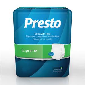 Presto Maximum Absorbency Brief Large (45" to 58" Waist) Blue, Pack of 18 45630412