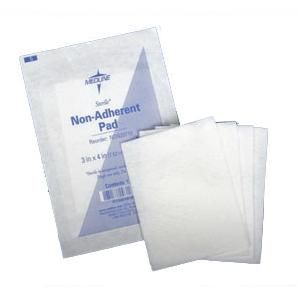 Medline NON25720Z Sterile Nonadherent Dressing Pad, 3" W x 8" L, Latex-free, Waterproof, 1 Each 56903265