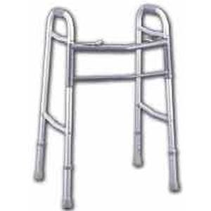 Guardian Easy Care Junior Folding Walker: 5" (Wheel), 16-1/2" W (Inside Hand Grips), 27-1/2" - 34-1/2" (Adjustment Height), 1" dia. (Tubing), Lightw 89970980