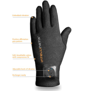 Intellinetix Vibration Therapy Glove Small 1 Pair, Black