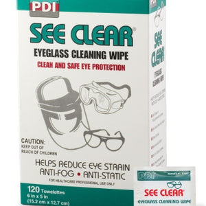 PDI See Clear Eye Glass Cleaning Wipes Box of 120