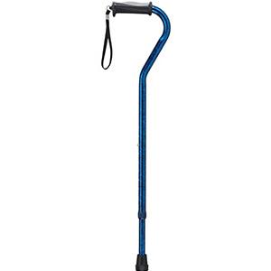 Drive Medical Offset Handle Walking Cane - Blue Crackle, 30" - 39" H, 1 Cane 37644937