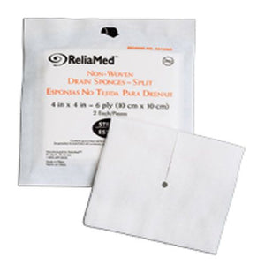 ReliaMed Tracheostomy Drainage Sponge, 4" x 4", Sterile, 2's, Box of 25, 4 Pack (100 Total)