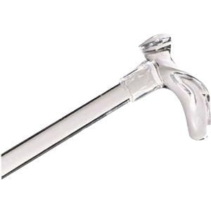 Alex Orthopedic Contour Right Handle Lucite Cane: Clear, 7/8" dia., 36" - 36-1/2" (Adjustable Height), 250 lb, 1 Count