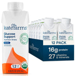 Kate Farms Glucose Support 1.2 Shake, Vanilla Flavor, Organic Plant Based, 16g Protein, 27 Vitamins and Minerals, Diabetic Nutrition Meal Replacement, Gluten Free and Non-GMO, 8.45 Fl Oz, Pack of 12 or 1 Each 56649990
