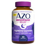 AZO Menopause Relief Nighttime Gummies with Melatonin Daily Supplement, Support for Hot Flashes, Night Sweats & Sleep, 30 Ct