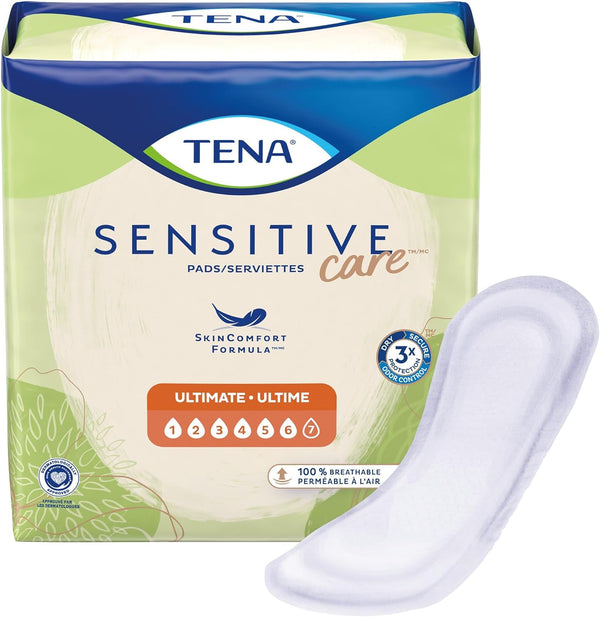 TENA Sensitive Care Bladder Control Pad, Ultimate, 16 Inch Length, Heavy Absorbency, Dry-Fast Core, One Size Fits Most, Case of 99
