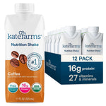 Kate Farms Organic Plant Based Nutrition Shake, Vanilla, Chocolate, and Coffee Flavors, 16g protein, 27 Vitamins and Minerals, Meal Replacement, Protein Shake, Gluten Free, Non-GMO, 11 oz, 11 FL Oz, Pack of 12 or 1 Each 46060736