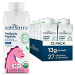 Kate Farms Pediatric Peptide 1.5 Sole-Source Nutrition Formula, Plain and Vanilla Flavors, Organic Enzymatically Hydrolyzed Plant-Based Protein Drink, Meal Replacement for Oral & Tube Feeding, 8.45 FL Oz, Pack of 12 or 1 Each 89125858