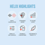 Otofonix Helix Rechargeable OTC Hearing Aids with Advanced Noise Cancellation, Behind-the-Ear Nearly-Invisible Fit, for Seniors & Adults with Moderate to Severe Hearing Loss, 1 Pair, Beige