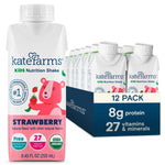 Kate Farms Pediatric Organic Nutrition Shake, Multiple Flavors, 8G of Protein, 27 Vitamins and Minerals, Meal Replacement, Protein Shake, Gluten Free, Non-GMO, 8.45 Fl Oz, Pack of 12 85278924