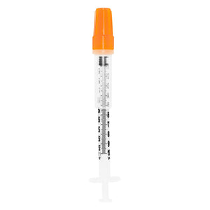 Safety Insulin Syringe with Needle SOL-GUARD 1 mL 1/2 Inch 29 Gauge Sliding Safety Needle Regular Wall 97135353