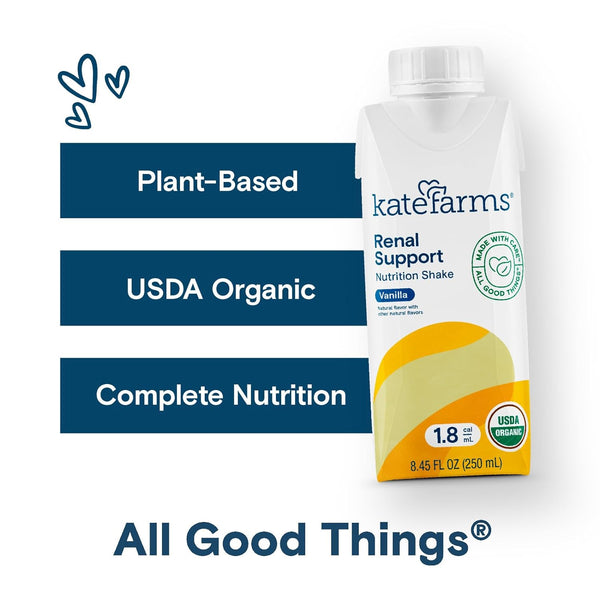 Kate Farms Renal Support 1 8 Shake Vanilla Flavor Organic Plant Based Kate farms renal support 1 8 shake vanilla flavor organic plant based