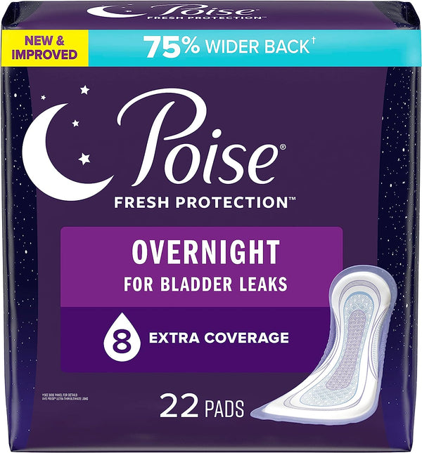 Poise Fresh Protection Bladder Control Pad, 5.3 Inch Length, Overnight Absorbency, Sodium Polyacrylate Core, One Size Fits Most 24476129